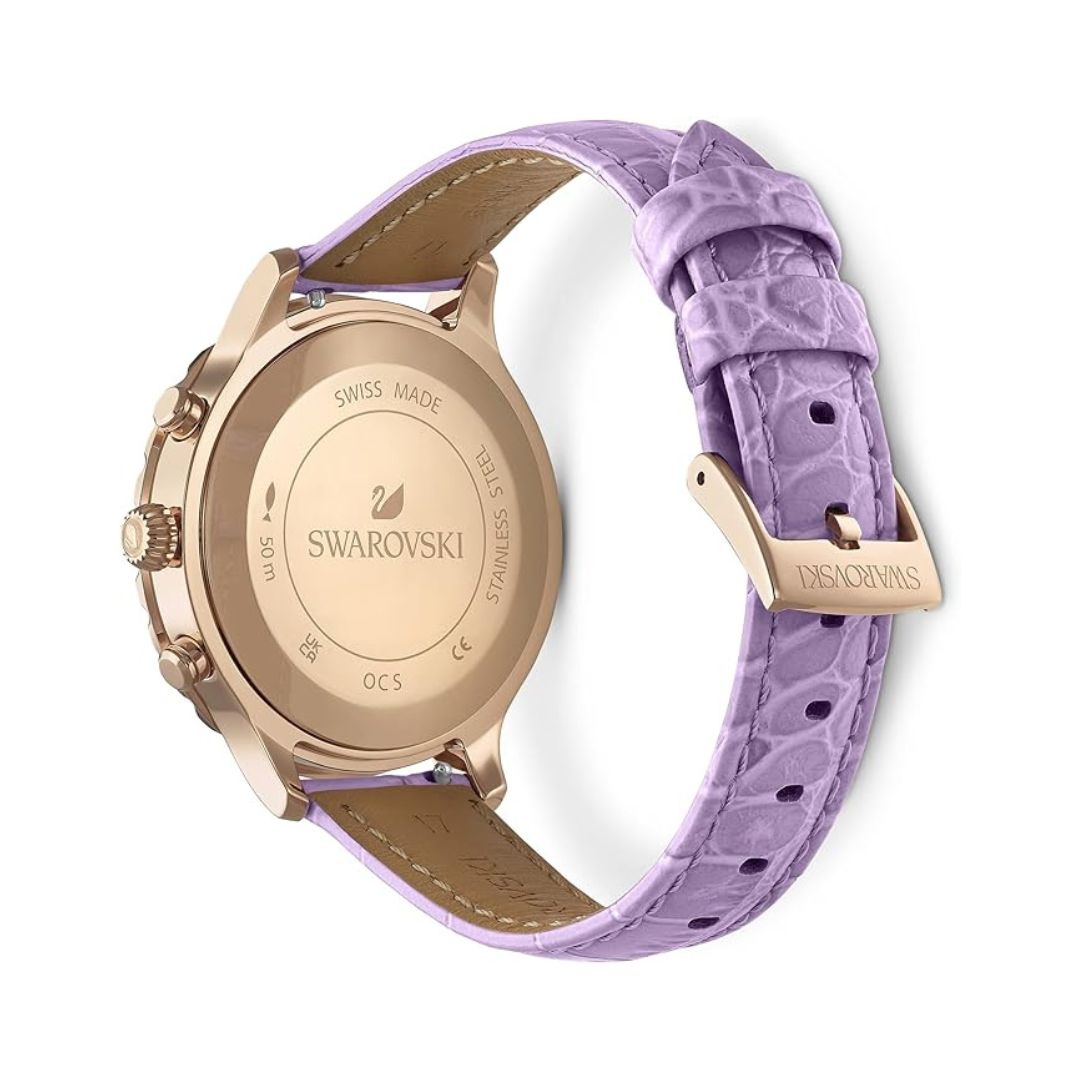 Swarovski 5632263 — Reloj de Mujer con Correa Lila y Acabado en color Oro Rosa