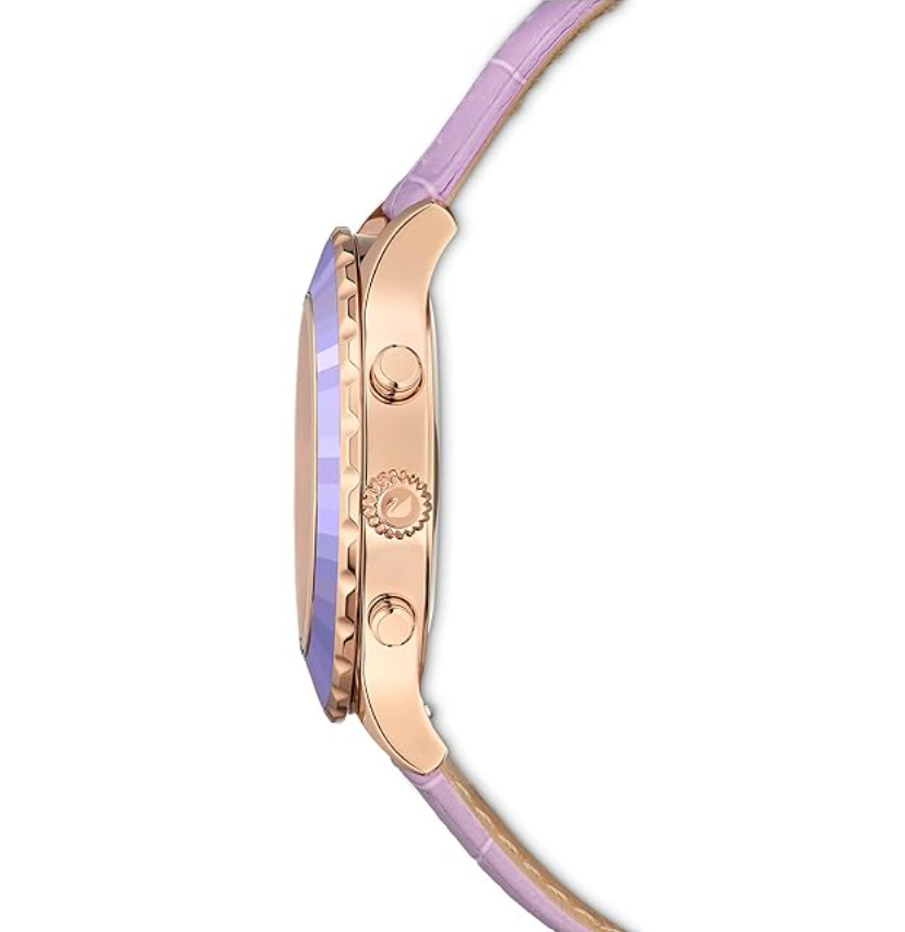Swarovski 5632263 — Reloj de Mujer con Correa Lila y Acabado en color Oro Rosa