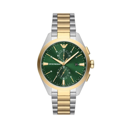 Emporio Armani AR11511 — Reloj de Hombre con Correa Bicolor y Esfera Verde