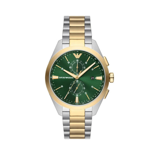 Emporio Armani AR11511 — Reloj de Hombre con Correa Bicolor y Esfera Verde