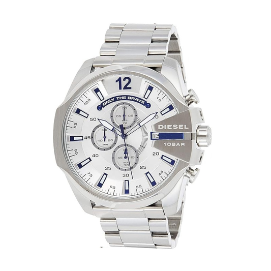 Diesel DZ4477 — Reloj Mega Chief para Hombre en Color Plateado