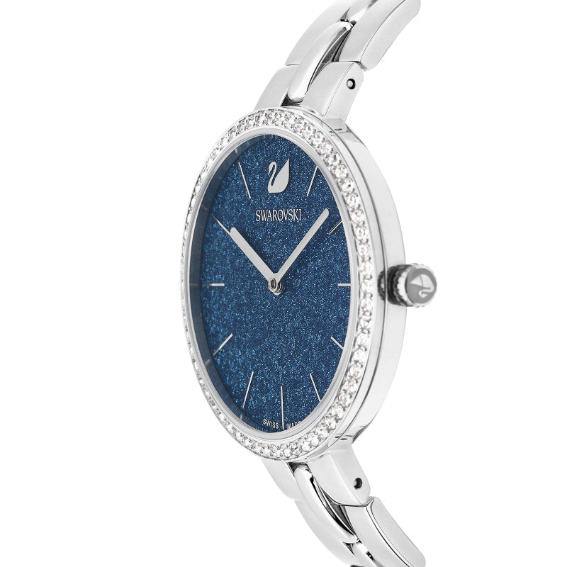 Swarovski 5517790 — Reloj de Mujer con Correa de Metal Plateado y Esfera Azul