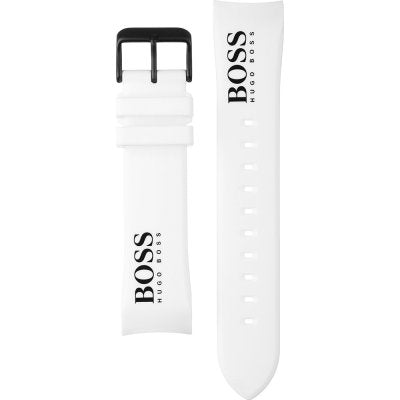 Hugo Boss 1513718 — Reloj de Hombre con Cronógrafo y Correa de Silicona Blanca