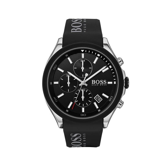 Hugo Boss 1513716 — Reloj de Hombre con Cronógrafo y Correa de Silicona Negra