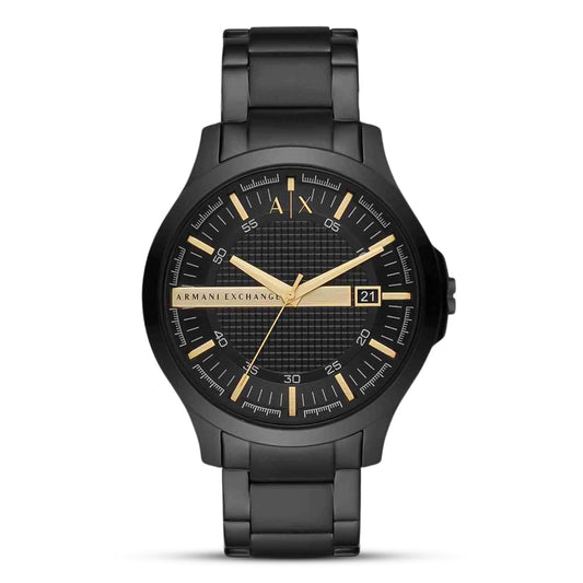 Armani Exchange AX2413 — Reloj de Hombre con Esfera Negra y Detalles Dorados