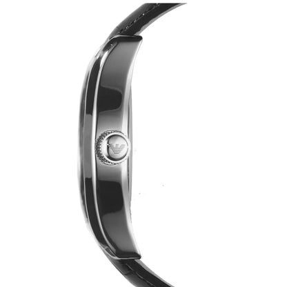 Emporio Armani AR0643 — Reloj de Hombre con Esfera Negra y Correa de Piel