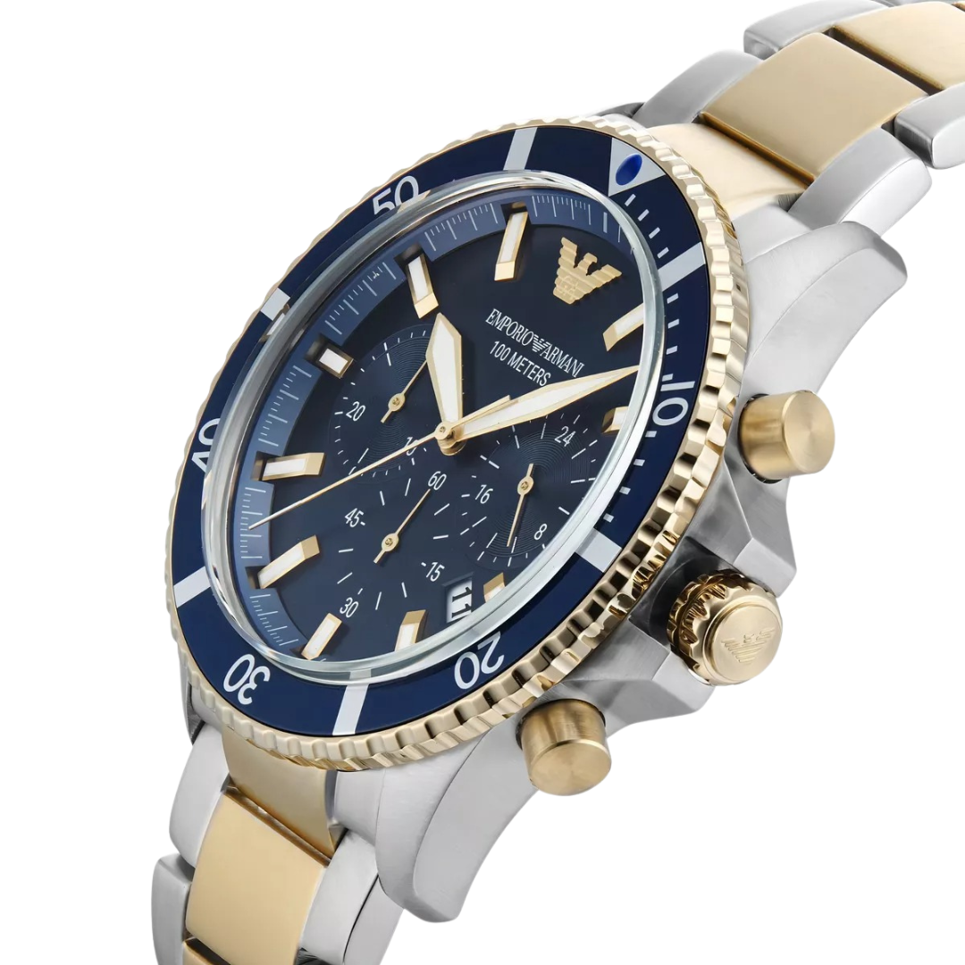 Emporio Armani AR11362 — Reloj de Hombre con Correa y Esfera Azules