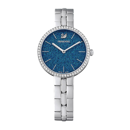 Swarovski 5517790 — Reloj de Mujer con Correa de Metal Plateado y Esfera Azul