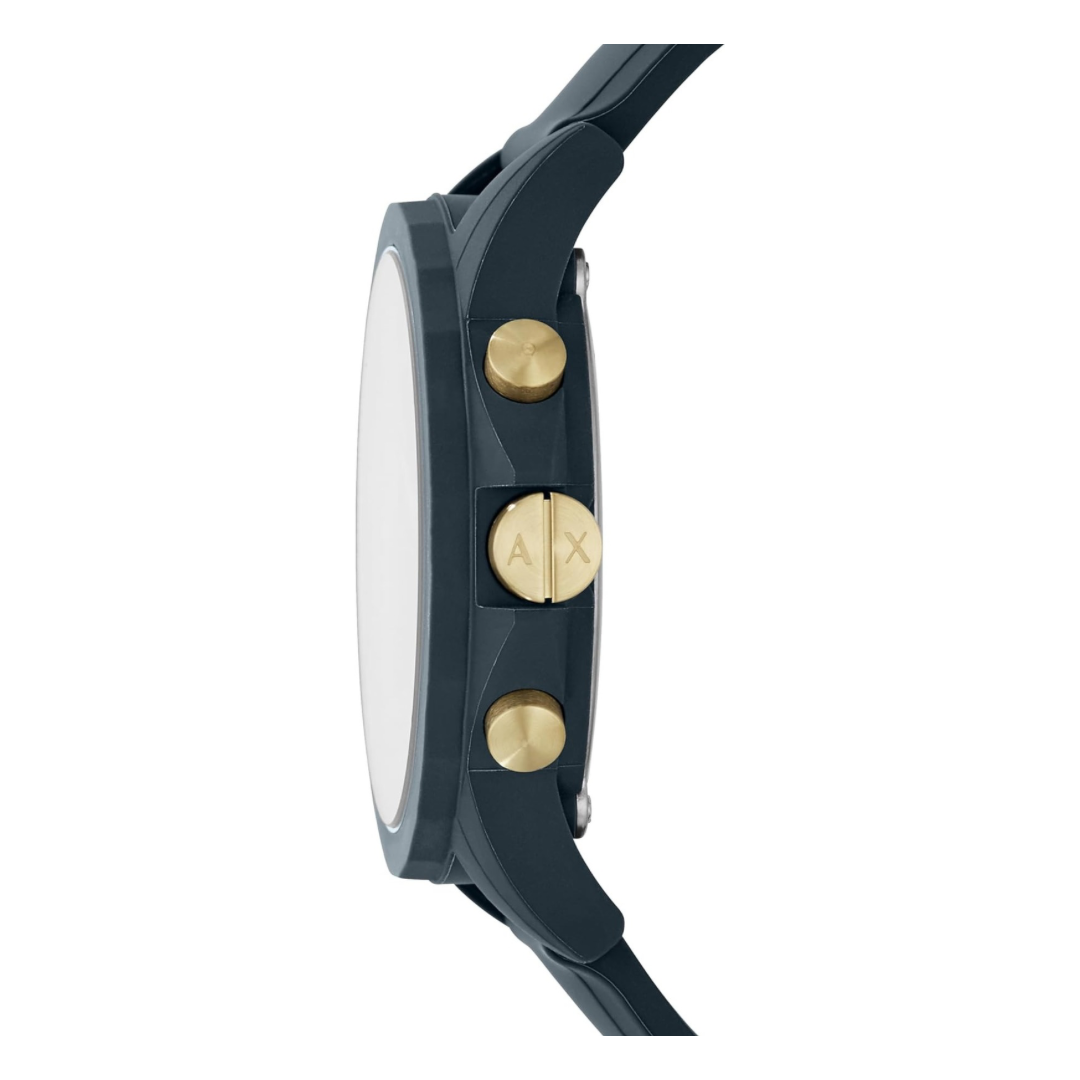 Armani Exchange AX1335 — Reloj de Hombre con Cronógrafo y Correa de Silicona Azul