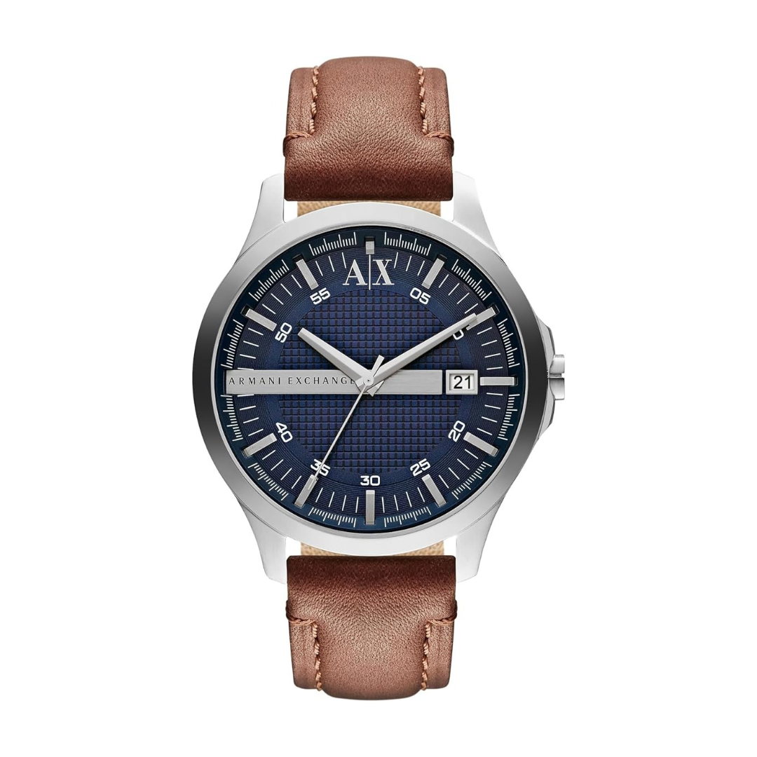 Armani Exchange AX2133 — Reloj de Hombre con Correa de Piel Marrón