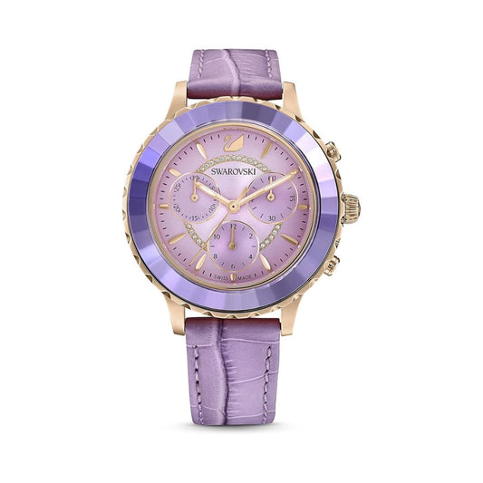 Swarovski 5632263 — Reloj de Mujer con Correa Lila y Acabado en color Oro Rosa