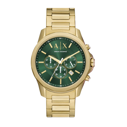 Armani Exchange AX1746 — Reloj Cronógrafo para Hombre en Dorado con Esfera Verde