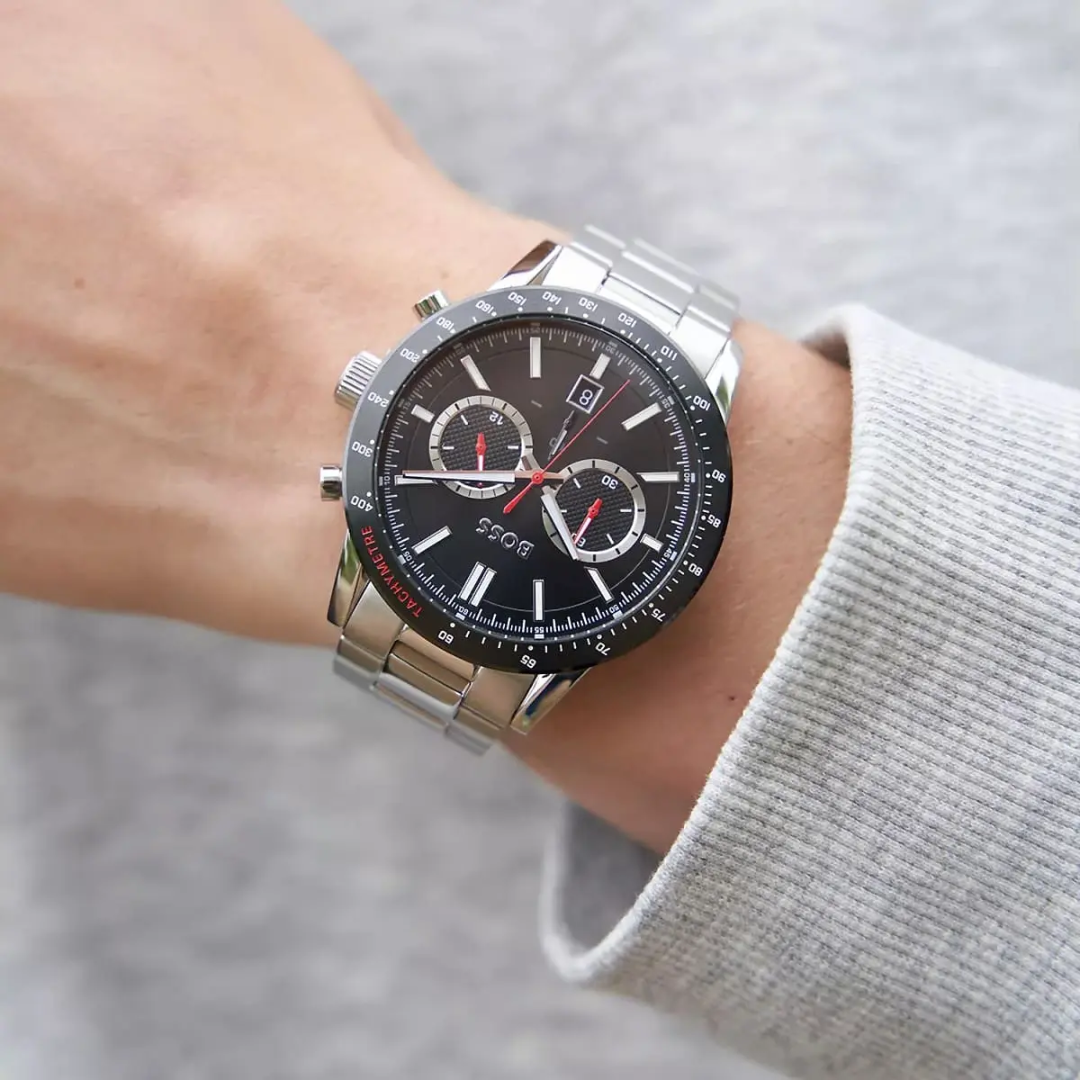 Hugo Boss 1513922 — Reloj para Hombre en Acero Inoxidable con Carátula Negra