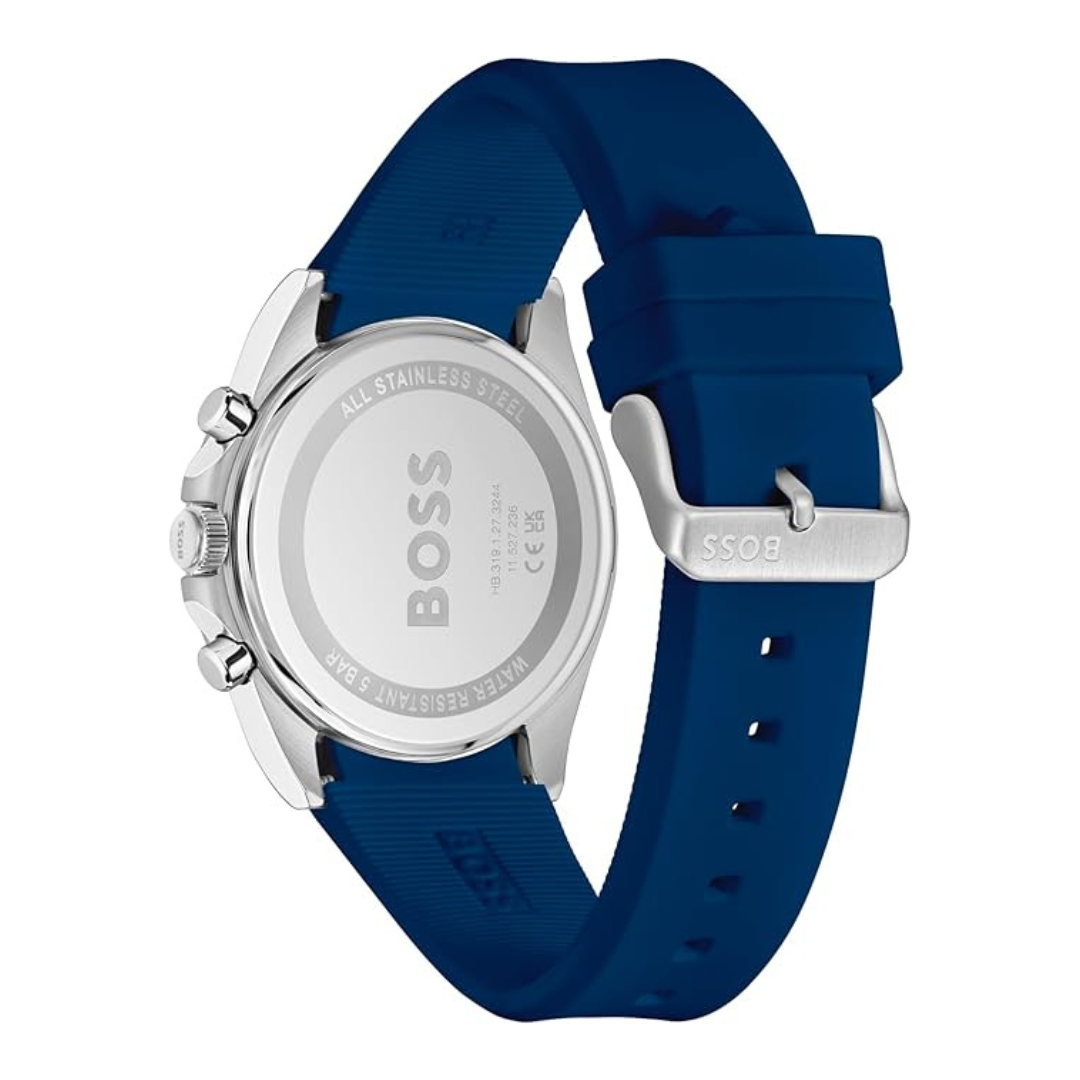 Hugo Boss 1514239 — Reloj Cronógrafo para Hombre en Azul con Correa de Silicona