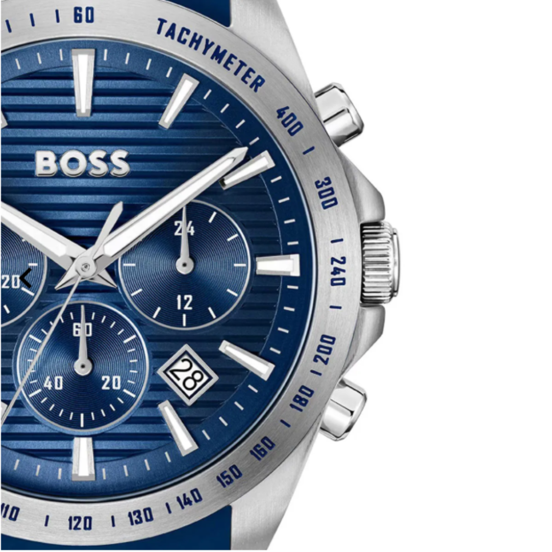 Hugo Boss 1514239 — Reloj Cronógrafo para Hombre en Azul con Correa de Silicona
