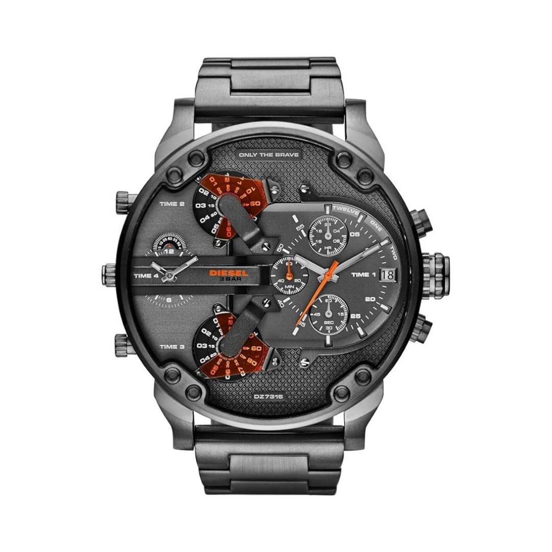 Diesel DZ7315 — Reloj Mr. Daddy 2.0 para Hombre en Color Negro y Gunmetal
