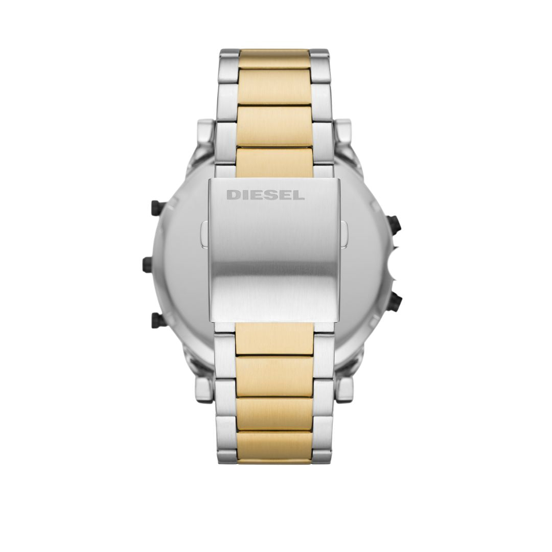 Diesel DZ7459 — Reloj de Hombre Mr. Daddy 2.0 con Esfera Negra y Brazalete de Acero Inoxidable Bicolor