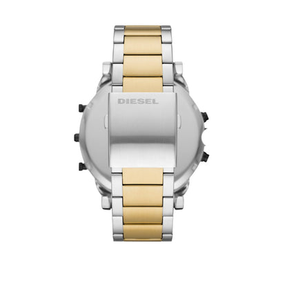 Diesel DZ7459 — Reloj de Hombre Mr. Daddy 2.0 con Esfera Negra y Brazalete de Acero Inoxidable Bicolor
